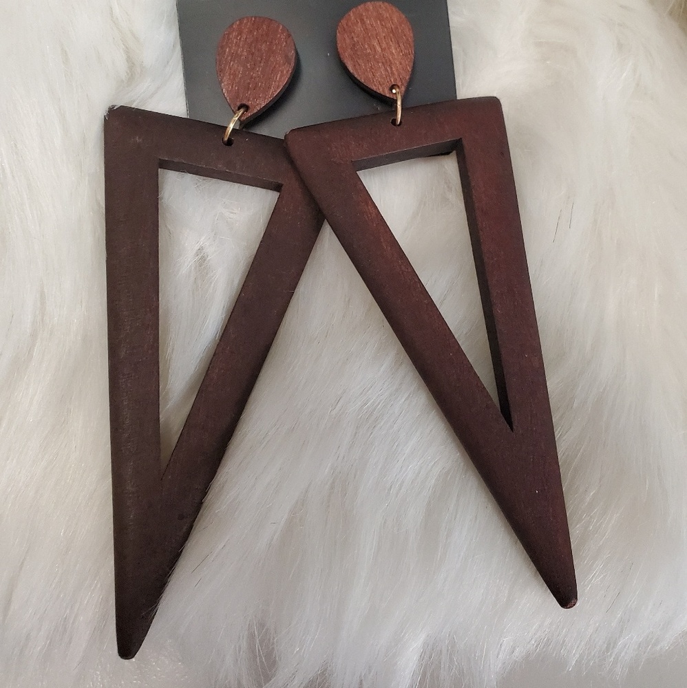 Geometric Wooden Earrings